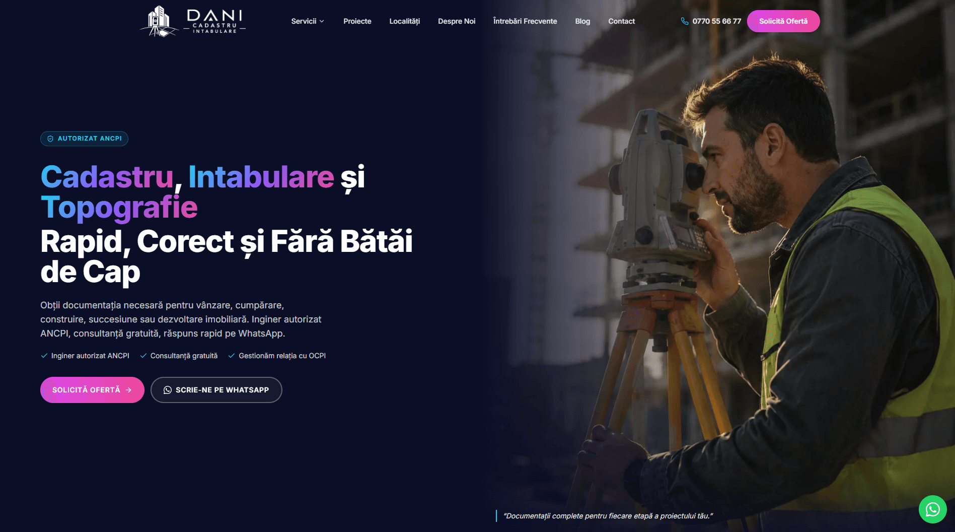Screenshot DANI Cadastru