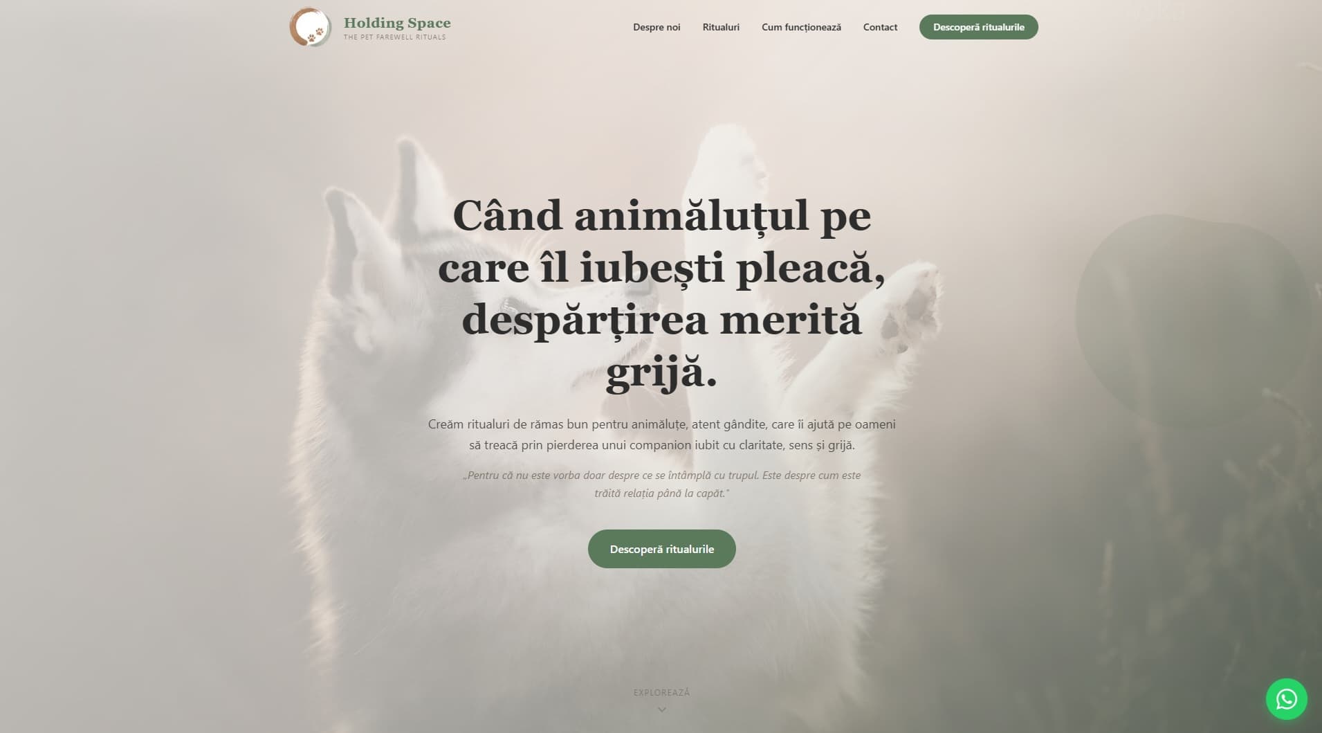 Screenshot Holding Space — Pet Farewell Rituals